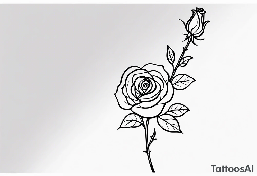 long stem rose tattoo idea