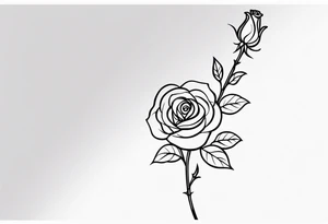 long stem rose tattoo idea