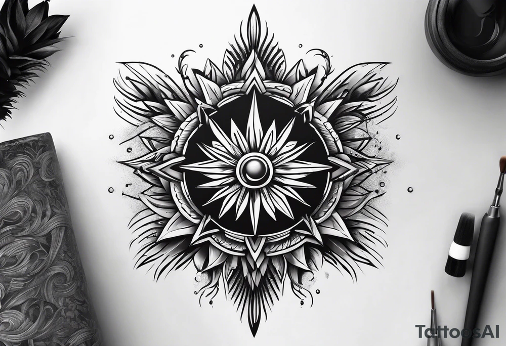 Sunbeams on both shoulders tattoo idea