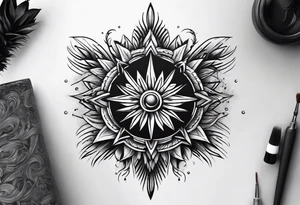 Sunbeams on both shoulders tattoo idea