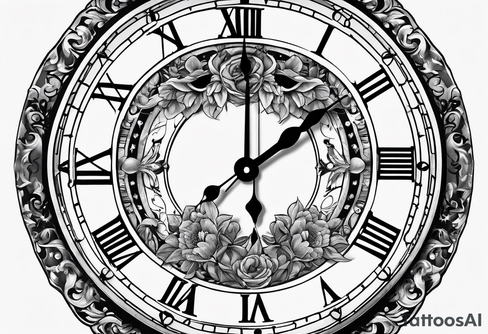 broken clock with tattoo idea