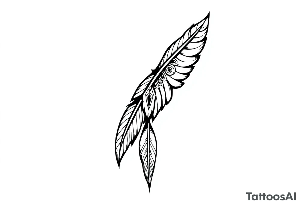 spiritual feathers indian shaman rune tattoo idea
