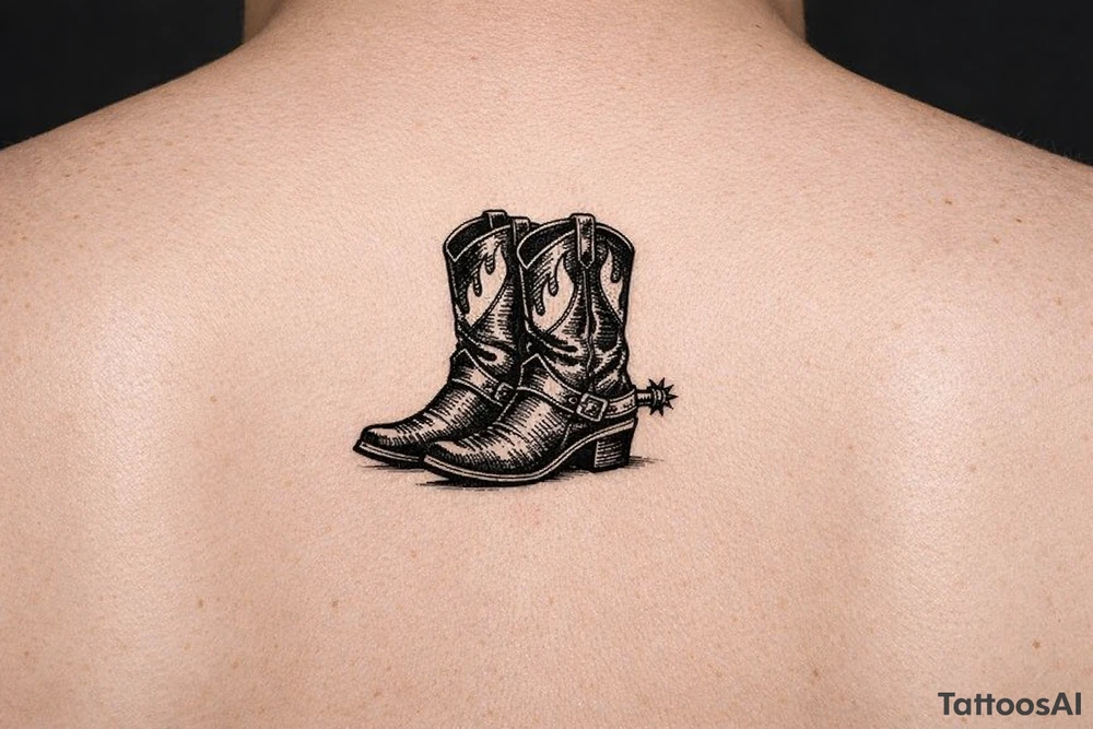 Cowgirl boots tattoo idea