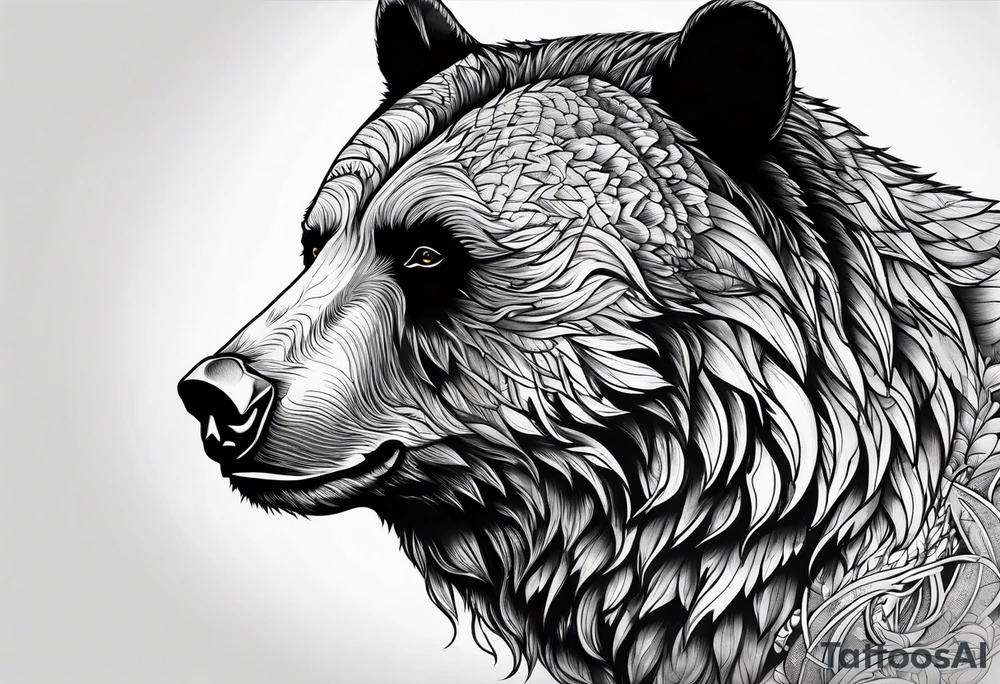 A bear on fire tattoo idea