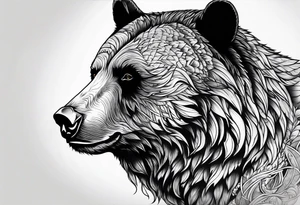 A bear on fire tattoo idea