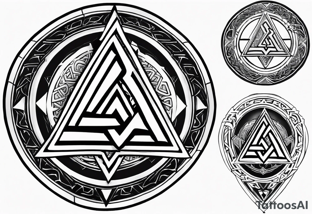 Valhalla valknut battle shield tattoo idea