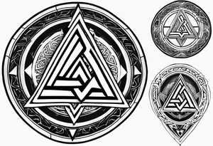 Valhalla valknut battle shield tattoo idea