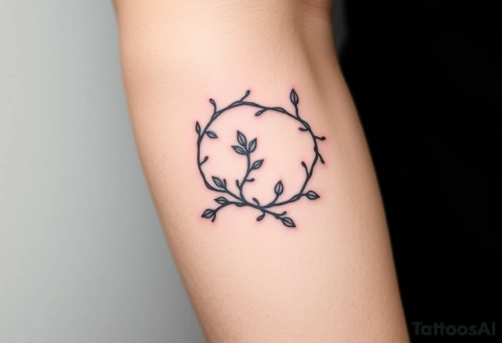 simple clean vines wrap around with small branch off tattoo idea