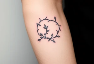simple clean vines wrap around with small branch off tattoo idea
