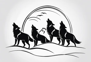 Howling Wolf Pack tattoo idea