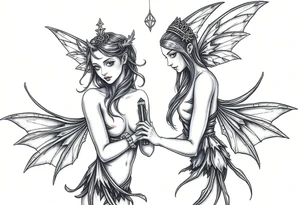 pagan symbolism, mystical fairies tattoo idea