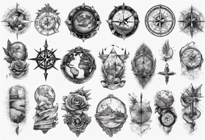maps full arm tattoo idea