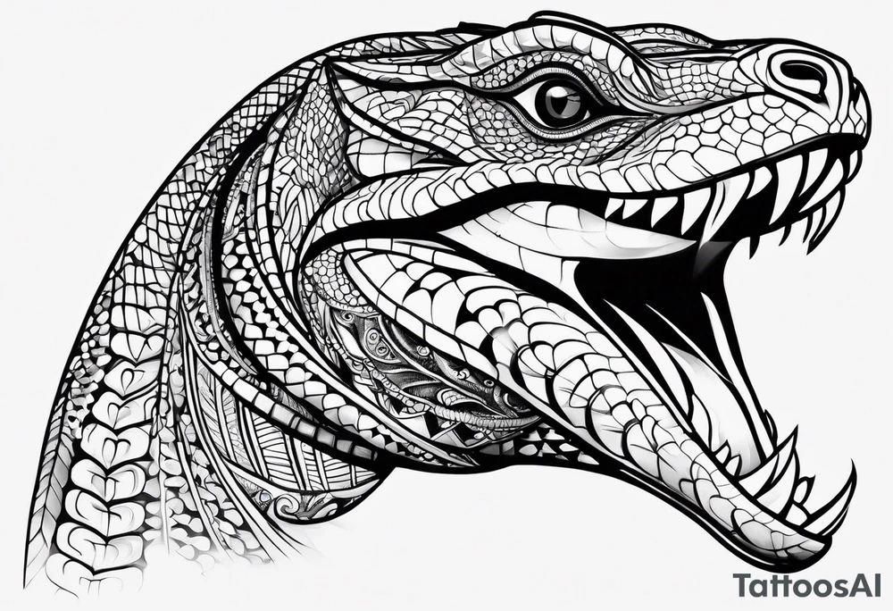 Aboriginal style goanna tattoo idea