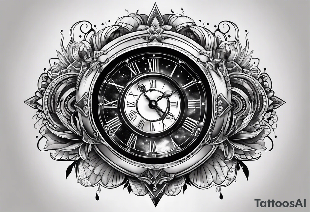 time and space tattoo idea