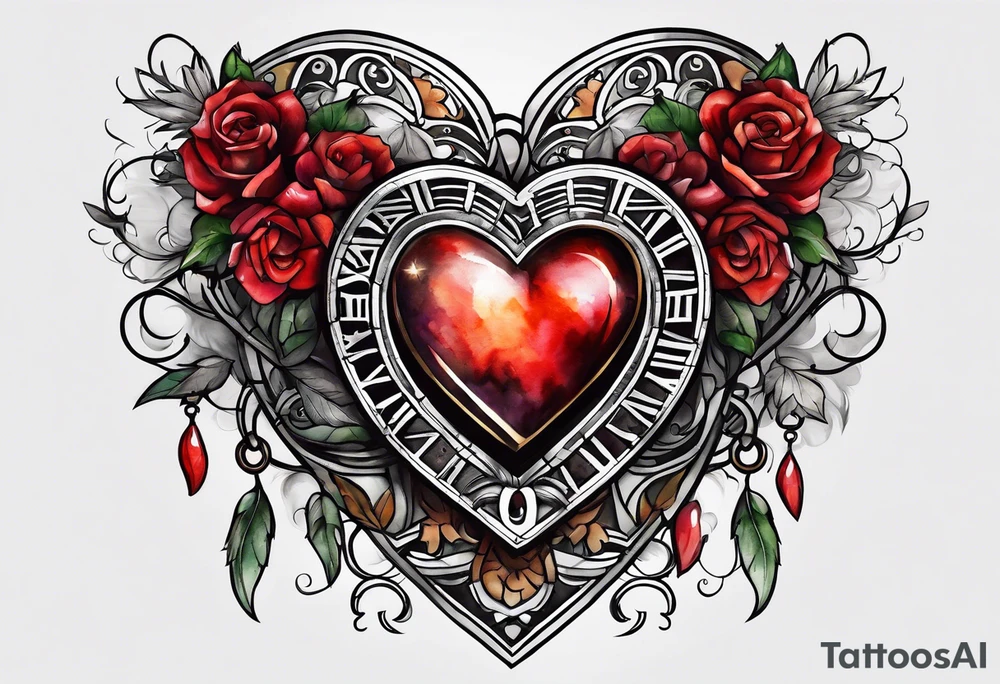 Roman numeral heart tattoo idea