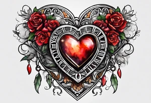 Roman numeral heart tattoo idea