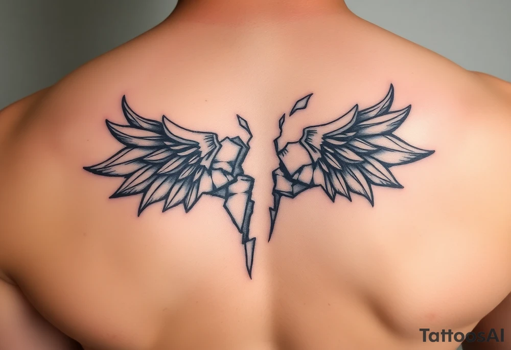 3d broken tattoo idea