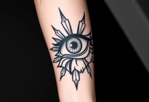 The eye and face of eren jaeger from shingeki no kyojin with titan marks after transforming tattoo idea