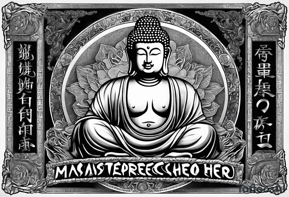 working class hero text with 20 pieces of silver and praying hands and buddha tattoo idea