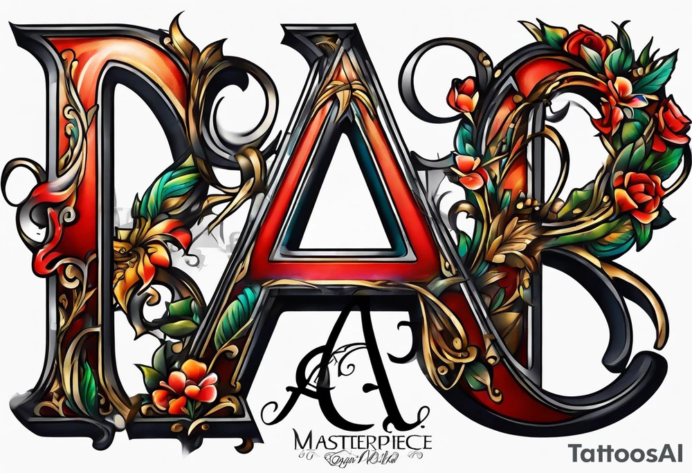 the letters A and R tattoo idea