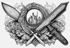 Word topspot as a knife tattoo idea