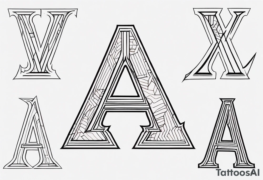 the letters A W R tattoo idea
