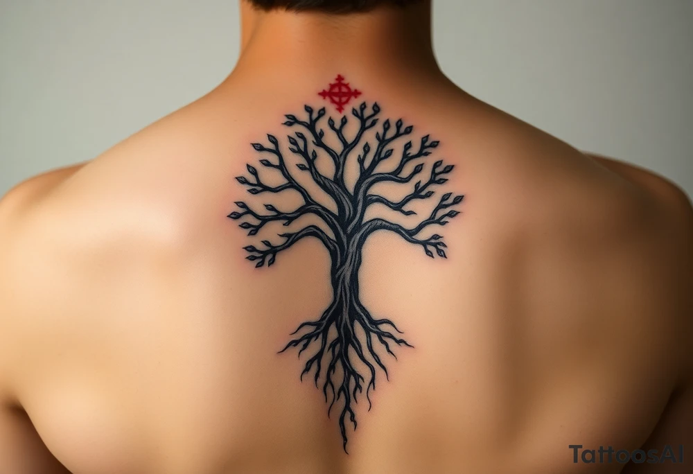 Kabbalah tree of life sefirot ten roots branches - a lively organic style combined with the official scheme of sephirot tattoo idea