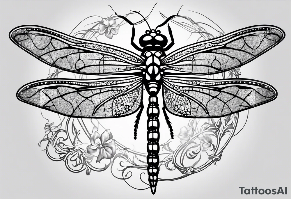 barbed wire dragonfly tattoo idea