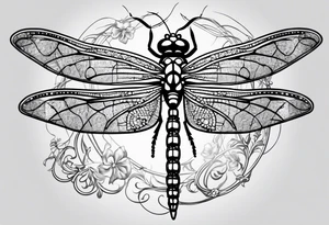 barbed wire dragonfly tattoo idea