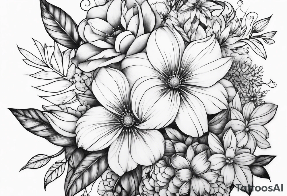 Floral with flowers arm sleeve tattoo idea
