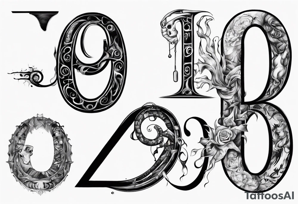 number 9 upside down and right side up connected. 9:16 aspect ratio. tattoo idea