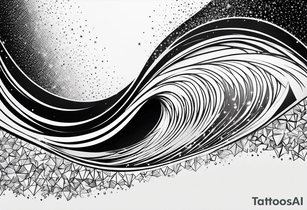 small snow crystal wave tattoo idea
