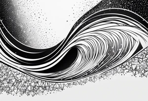 small snow crystal wave tattoo idea