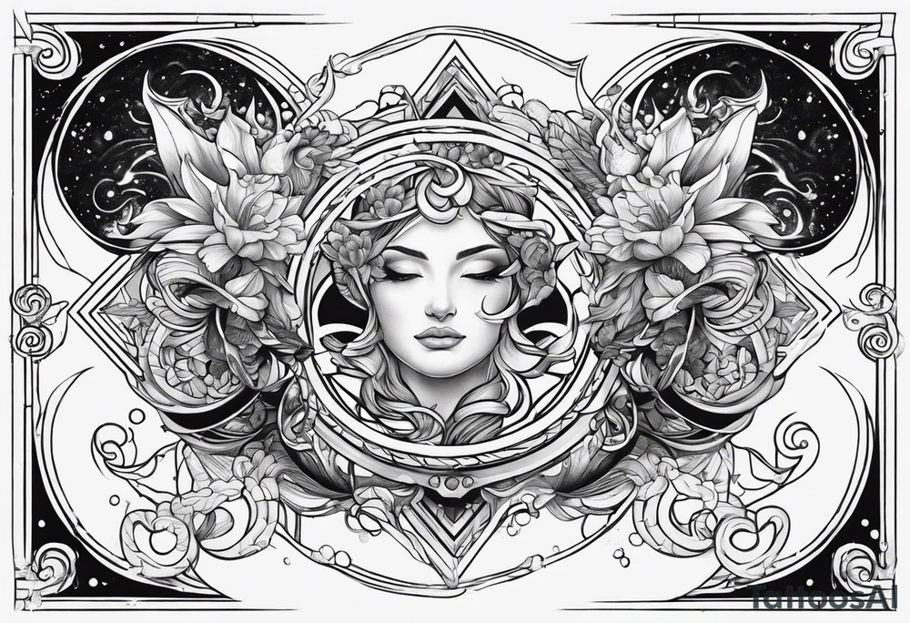 Aquarius and cancer merging together as one tattoo idea