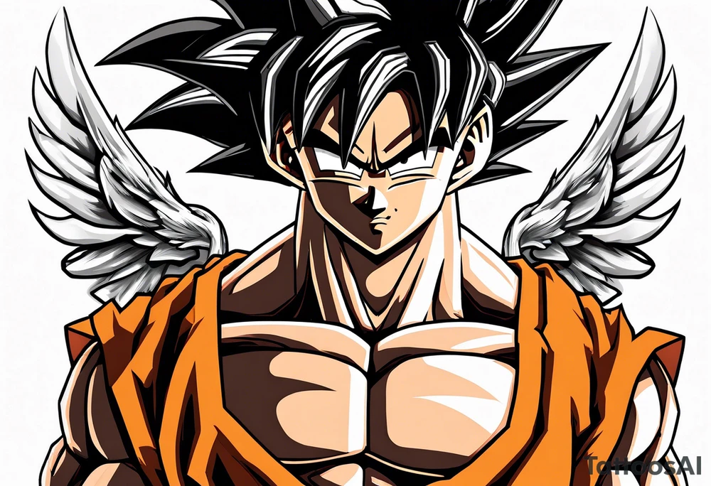 Son Goku with wings tattoo idea
