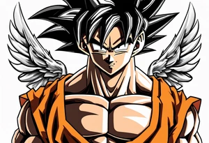 Son Goku with wings tattoo idea