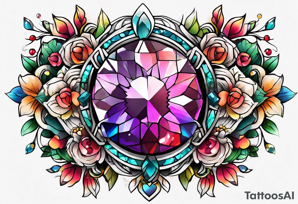 gemstone design tattoo idea