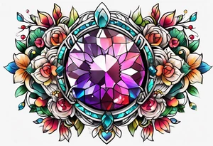 gemstone design tattoo idea