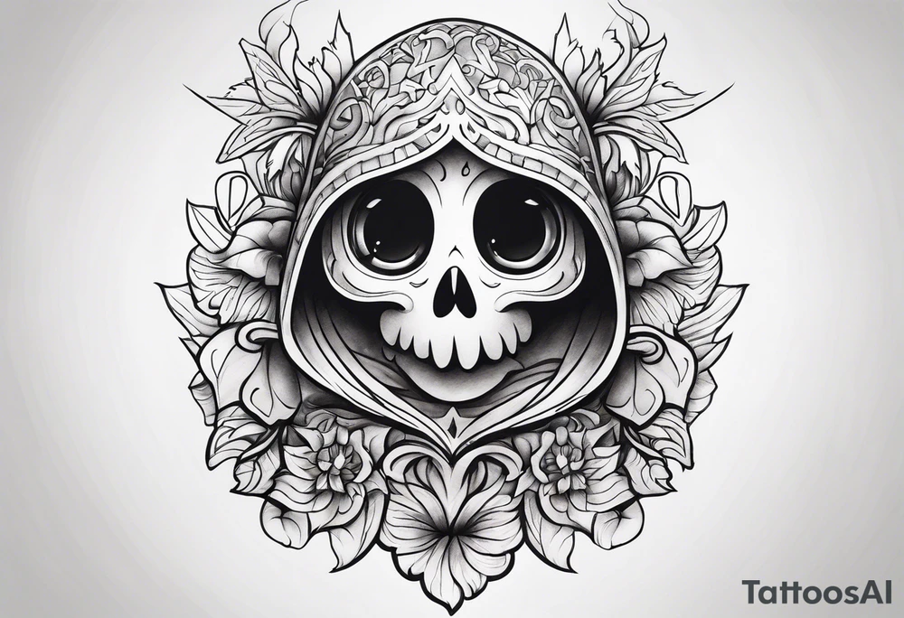 Cute ghost tattoo idea