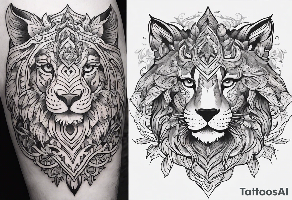I want to design a mythological upper arm tattoo. I want to have a part of the arm empty and there is another tattoo there, it should not be too big. tattoo idea
