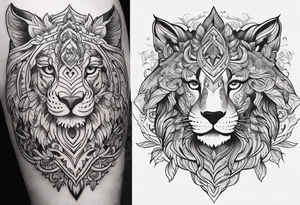 I want to design a mythological upper arm tattoo. I want to have a part of the arm empty and there is another tattoo there, it should not be too big. tattoo idea