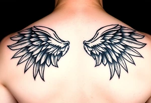 Retracted wings tattoo idea