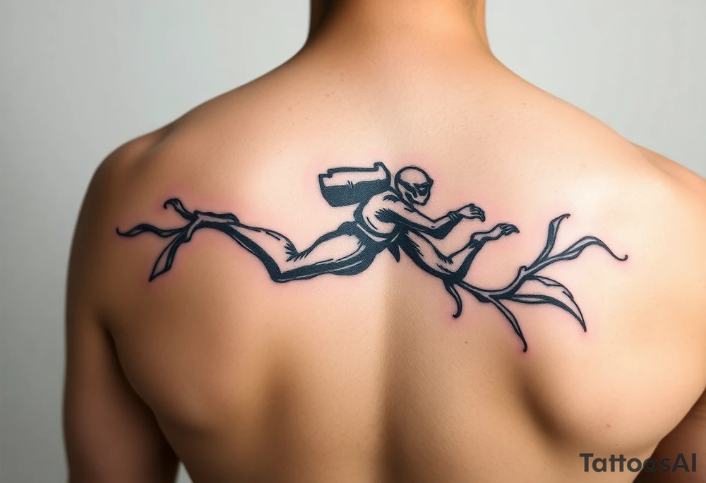 Dive into love small on shoulder tattoo idea