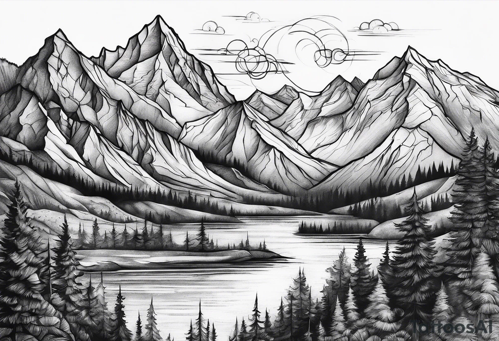 Mountains, concept tattoo idea