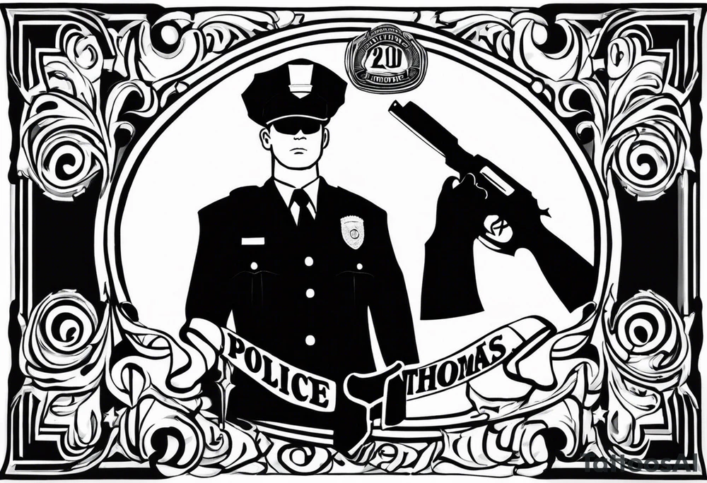 Police officer 
Eddie Thomas

Murdered  i of duty as a police officer. 

9/12/2006 Eddie Thomas tattoo idea