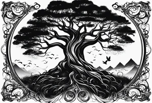 Family tree with roots tattoo idea