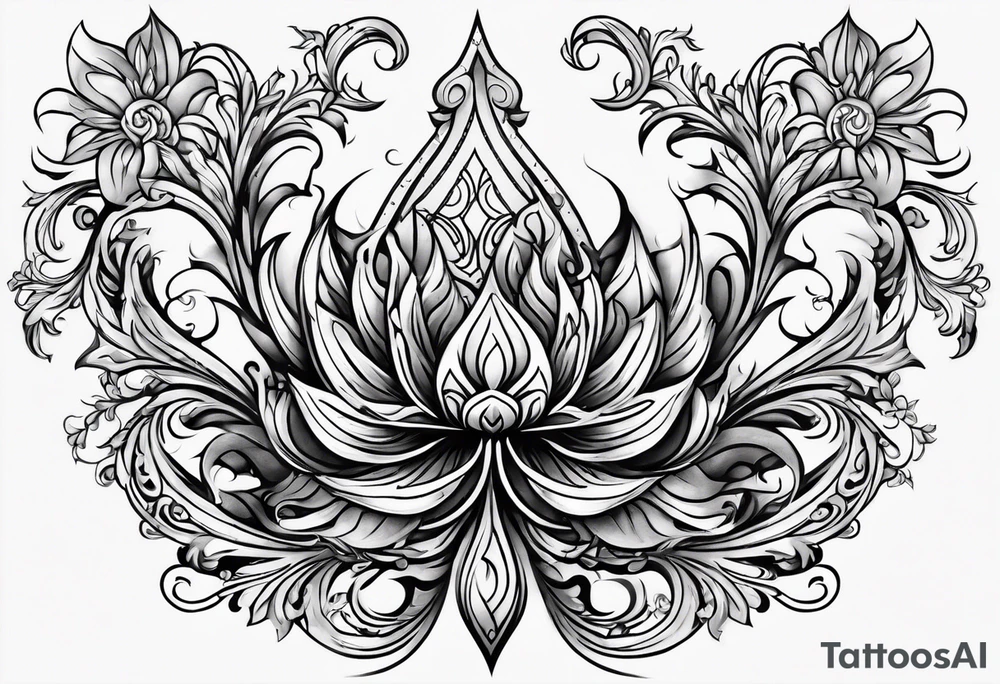 Fleur de lys de feu tattoo idea