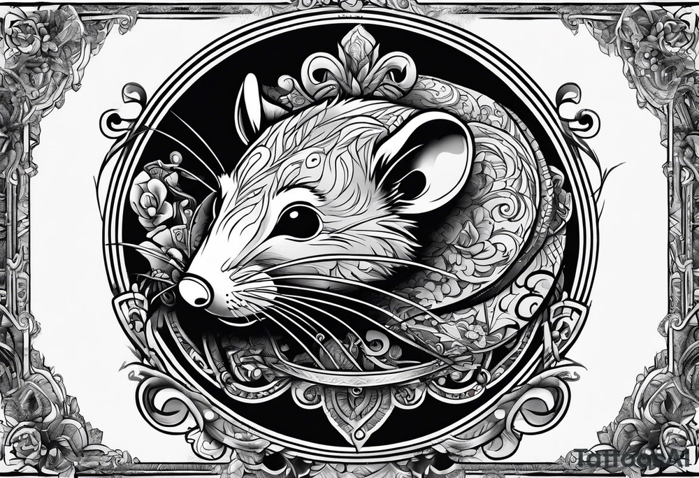 Unhinged rat in unpredictable situations tattoo idea