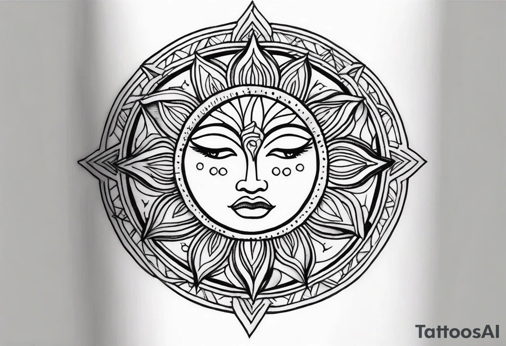 Tiny mood and sun tattoo idea