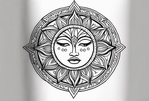 Tiny mood and sun tattoo idea